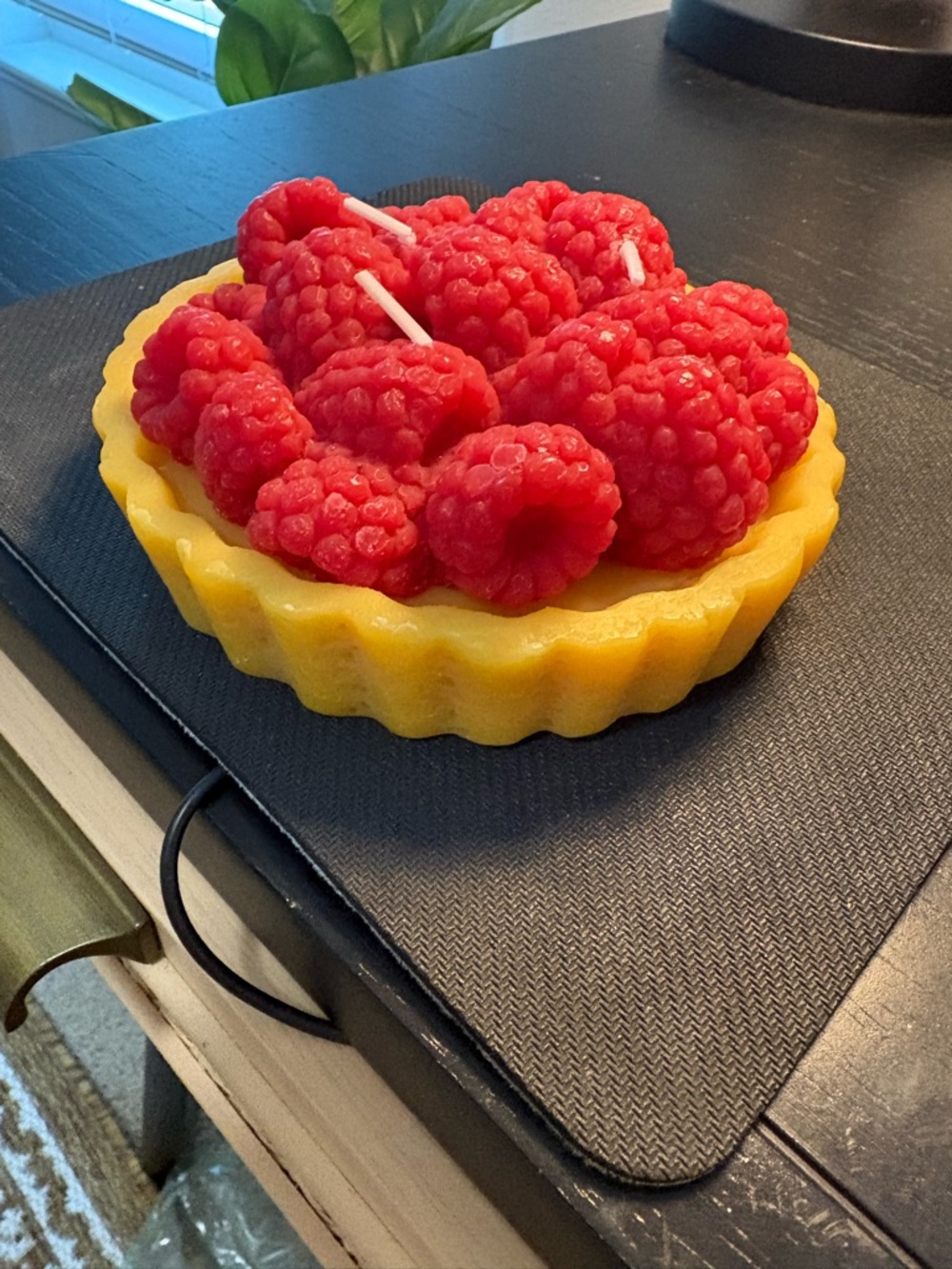 Raspberry Tart  Baked Good Fruit Pie 3 wick Candle by Ashland new